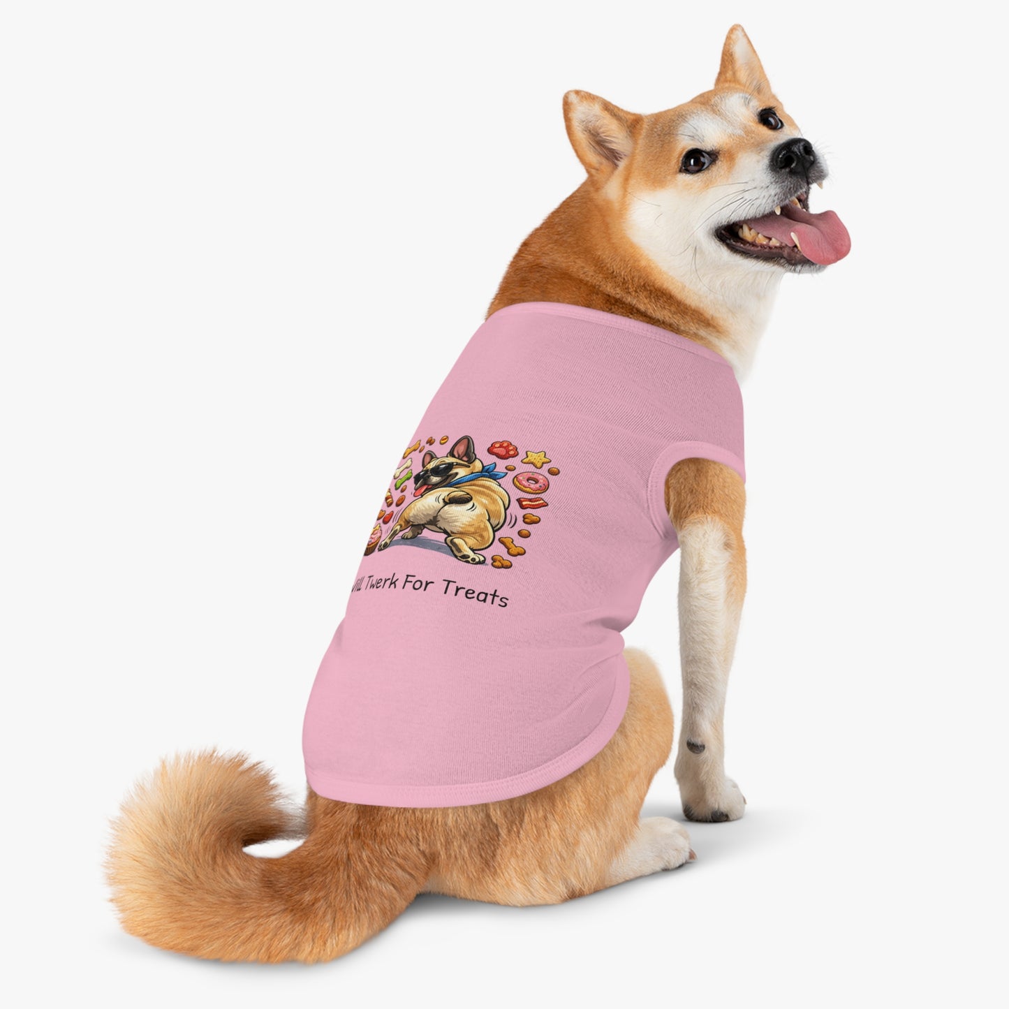 Dog Tank Top — "Will Twerk For Treats" Cute French Bulldog Pet Shirt