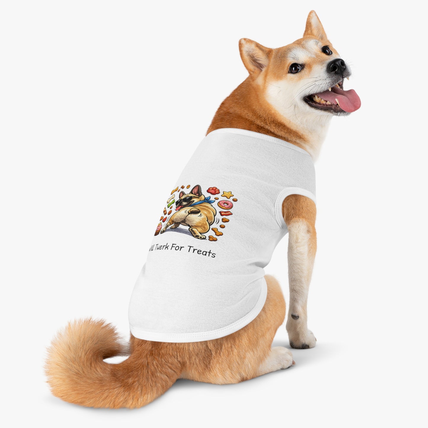 Dog Tank Top — "Will Twerk For Treats" Cute French Bulldog Pet Shirt