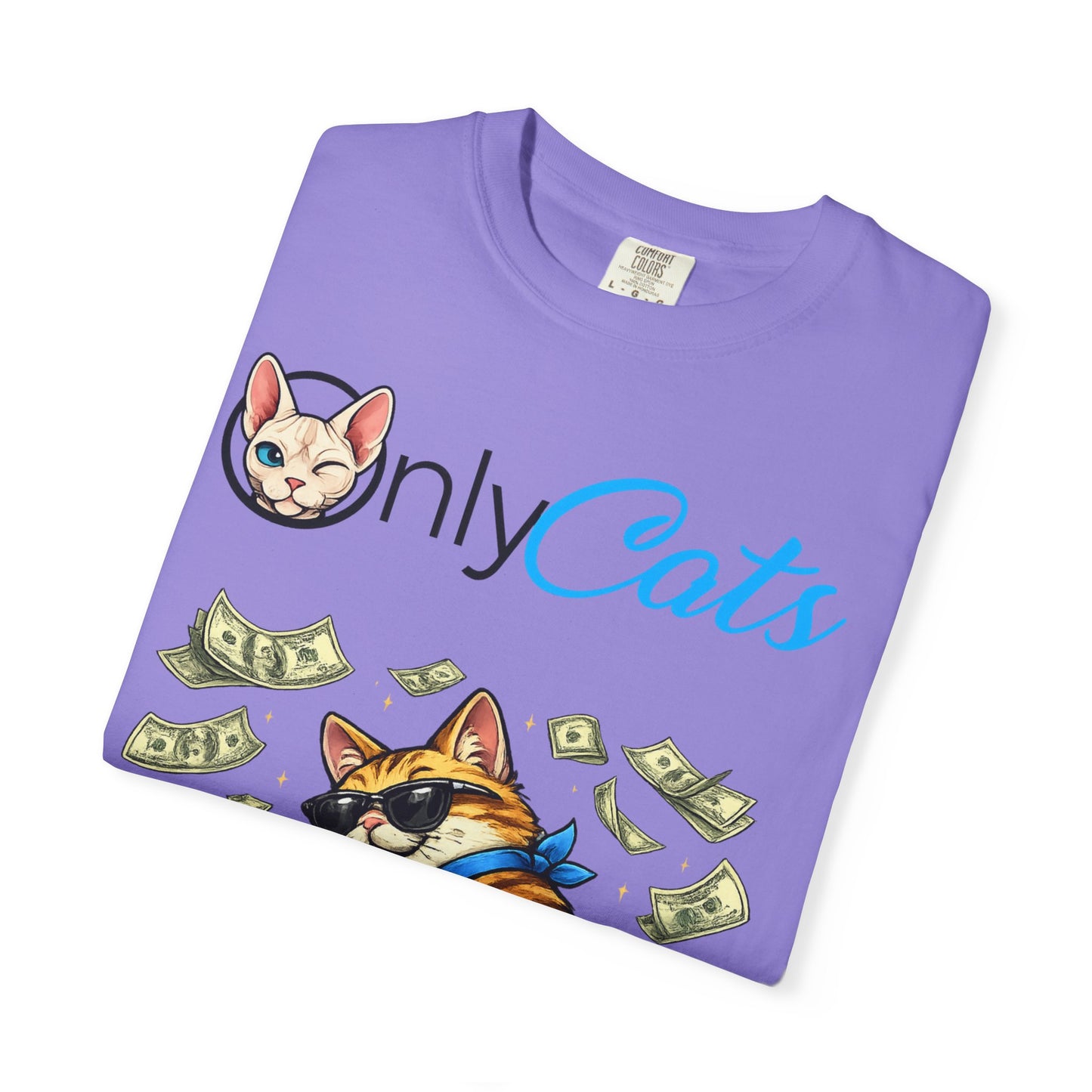 Only Cats T‑Shirt — Funny Money Stacking Cat Graphic Tee for Cat Lovers