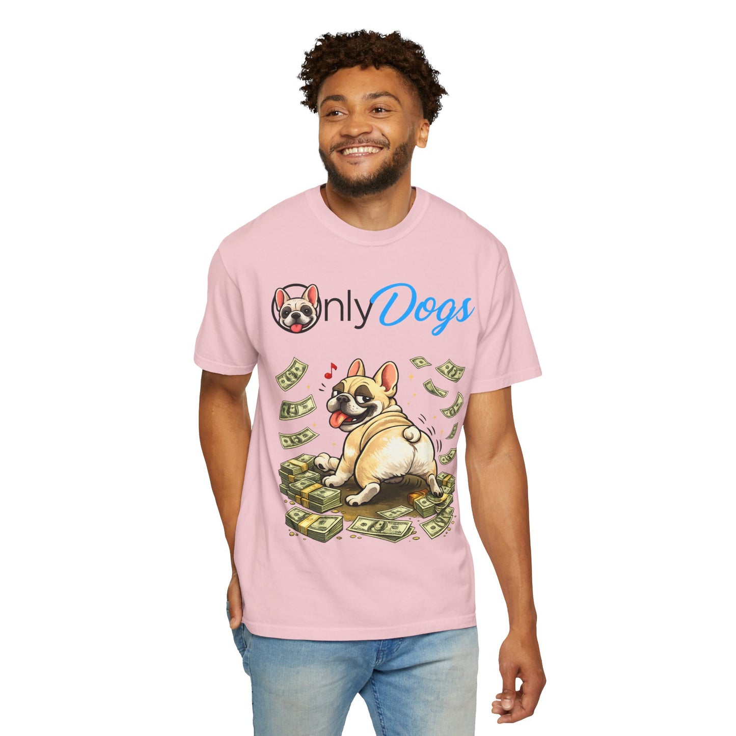 Only Dogs T‑Shirt — Cute French Bulldog on Money Graphic Tee