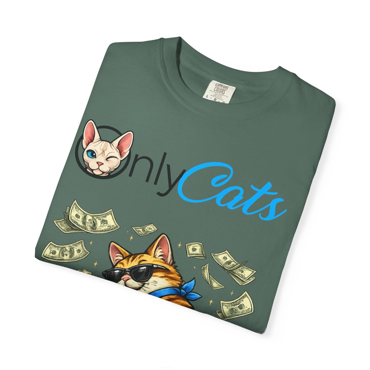 Only Cats T‑Shirt — Funny Money Stacking Cat Graphic Tee for Cat Lovers