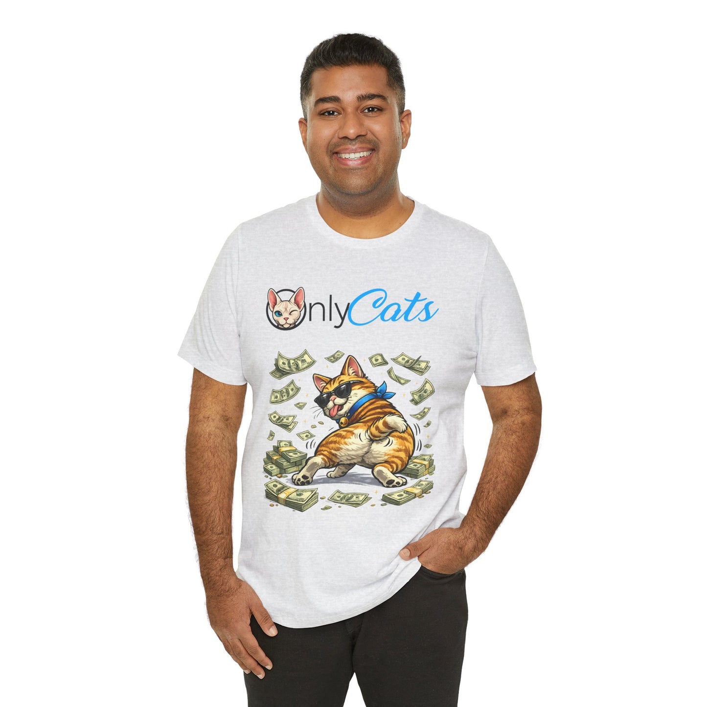 Only Cats T-Shirt — Funny Money Cat Tee