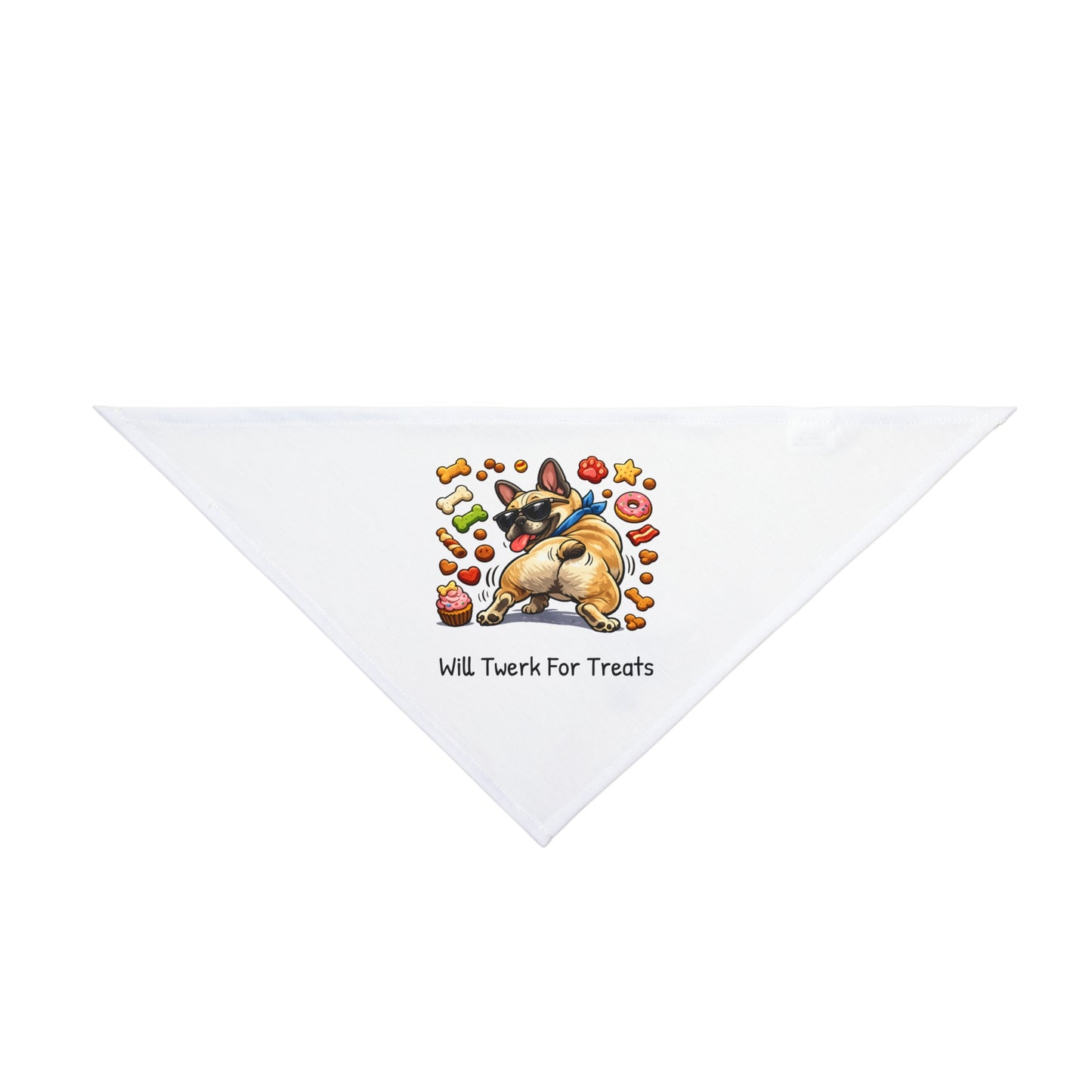 Pet Bandana - Cute Dog 'Will Twerk For Treats' Triangle Scarf, Funny Pet Accessory for Dogs & Cats