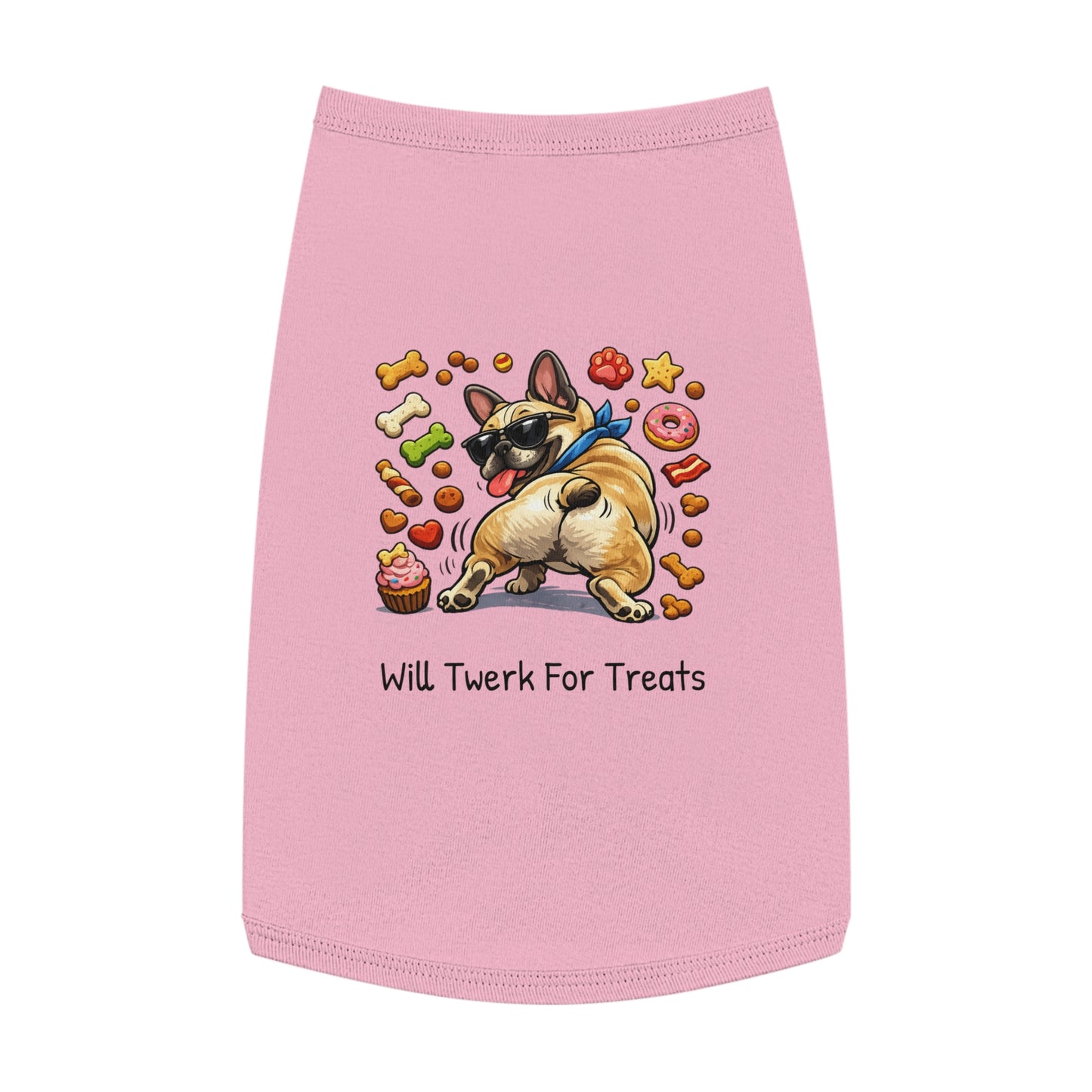 Dog Tank Top — "Will Twerk For Treats" Cute French Bulldog Pet Shirt