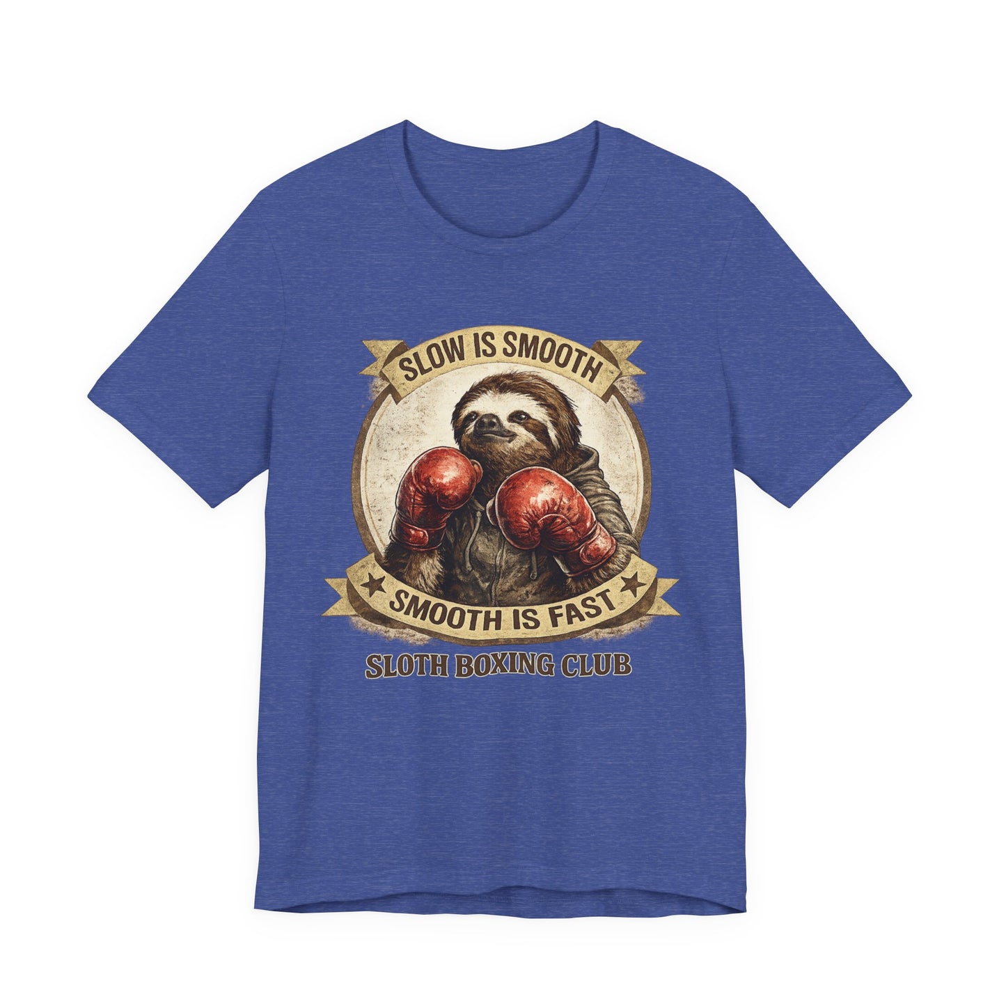 Sloth Boxing Club T-Shirt — "Slow is Smooth, Smooth is Fast" Retro Graphic Tee