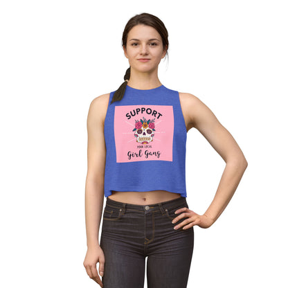 Support Your Local Girl Gang Crop Top — Floral Sugar Skull Women’s Tank