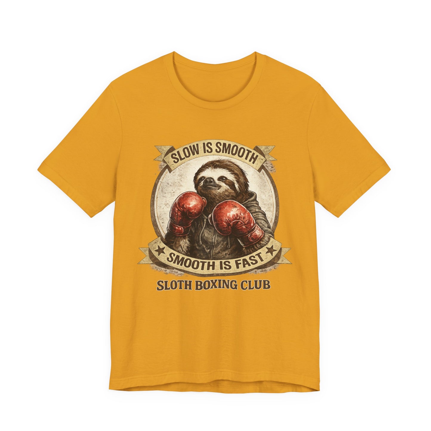 Sloth Boxing Club T-Shirt — "Slow is Smooth, Smooth is Fast" Retro Graphic Tee
