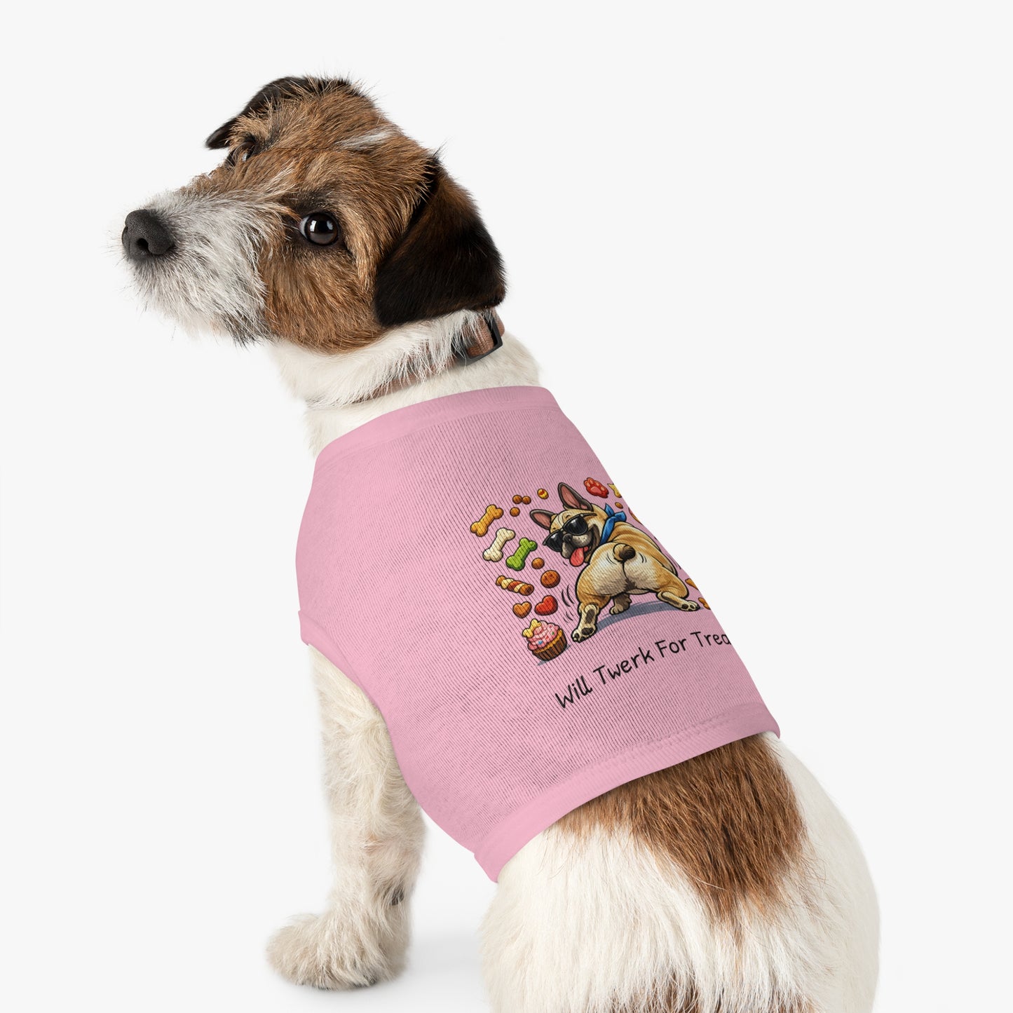 Dog Tank Top — "Will Twerk For Treats" Cute French Bulldog Pet Shirt